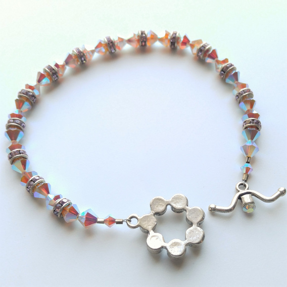 Handmade Swarovski Crystal Grey Opal AB Bracelet - Picture 5 of 5